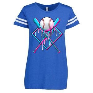 Cool Cute Neon Paint Baseball Bat Ball Diamond Enza Ladies Jersey Football T-Shirt