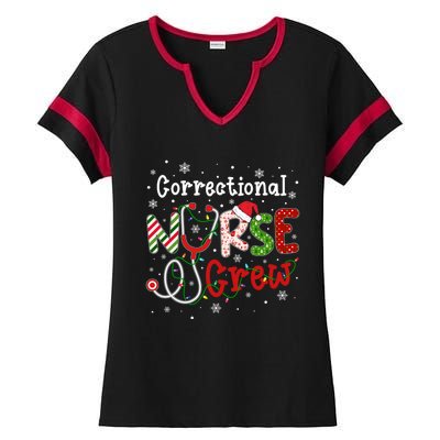 Correctional Christmas Nurse Crew Nursing Christmas Pattern Great Gift Ladies Halftime Notch Neck Tee