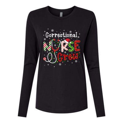 Correctional Christmas Nurse Crew Nursing Christmas Pattern Great Gift Womens Cotton Relaxed Long Sleeve T-Shirt