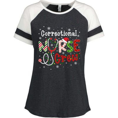 Correctional Christmas Nurse Crew Nursing Christmas Pattern Great Gift Enza Ladies Jersey Colorblock Tee