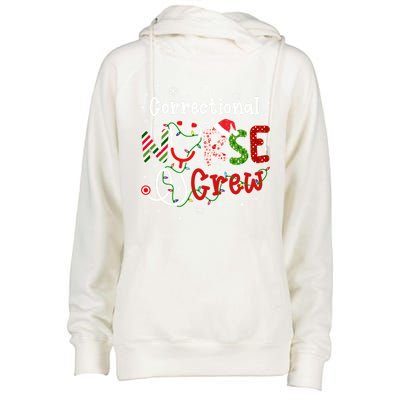 Correctional Christmas Nurse Crew Nursing Christmas Pattern Great Gift Womens Funnel Neck Pullover Hood