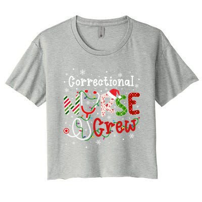 Correctional Christmas Nurse Crew Nursing Christmas Pattern Great Gift Women's Crop Top Tee