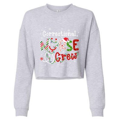 Correctional Christmas Nurse Crew Nursing Christmas Pattern Great Gift Cropped Pullover Crew