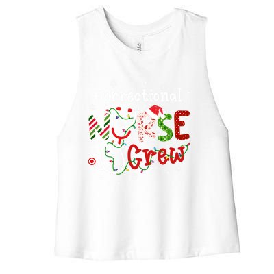 Correctional Christmas Nurse Crew Nursing Christmas Pattern Great Gift Women's Racerback Cropped Tank