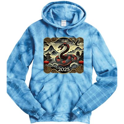 Cute Chinese New Year Of The Snake 2025 Tie Dye Hoodie