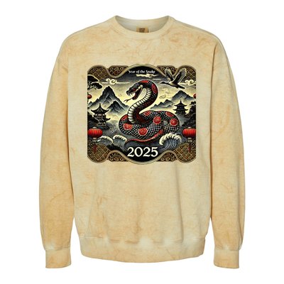 Cute Chinese New Year Of The Snake 2025 Colorblast Crewneck Sweatshirt