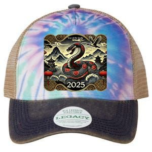 Cute Chinese New Year Of The Snake 2025 Legacy Tie Dye Trucker Hat