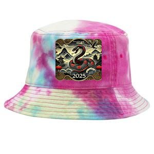 Cute Chinese New Year Of The Snake 2025 Tie-Dyed Bucket Hat