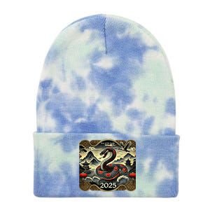 Cute Chinese New Year Of The Snake 2025 Tie Dye 12in Knit Beanie