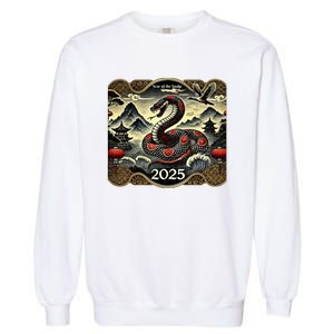 Cute Chinese New Year Of The Snake 2025 Garment-Dyed Sweatshirt