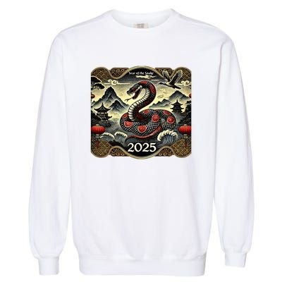 Cute Chinese New Year Of The Snake 2025 Garment-Dyed Sweatshirt