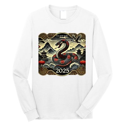 Cute Chinese New Year Of The Snake 2025 Long Sleeve Shirt