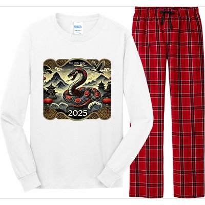 Cute Chinese New Year Of The Snake 2025 Long Sleeve Pajama Set