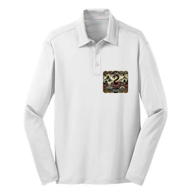 Cute Chinese New Year Of The Snake 2025 Silk Touch Performance Long Sleeve Polo