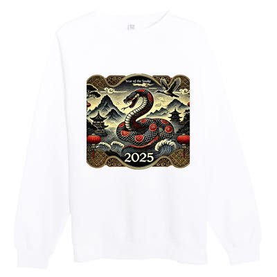 Cute Chinese New Year Of The Snake 2025 Premium Crewneck Sweatshirt