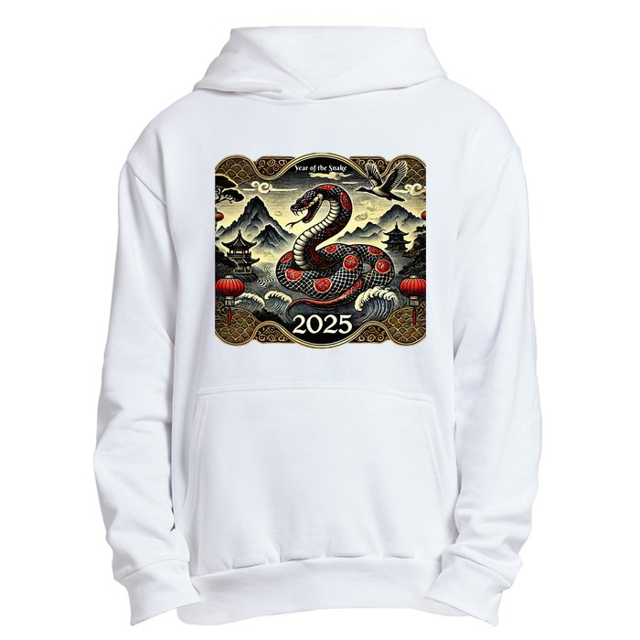 Cute Chinese New Year Of The Snake 2025 Urban Pullover Hoodie