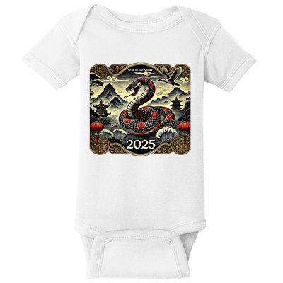 Cute Chinese New Year Of The Snake 2025 Baby Bodysuit