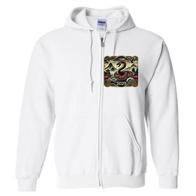 Cute Chinese New Year Of The Snake 2025 Full Zip Hoodie