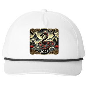 Cute Chinese New Year Of The Snake 2025 Snapback Five-Panel Rope Hat