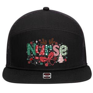 Cute Christmas Nurse 7 Panel Mesh Trucker Snapback Hat