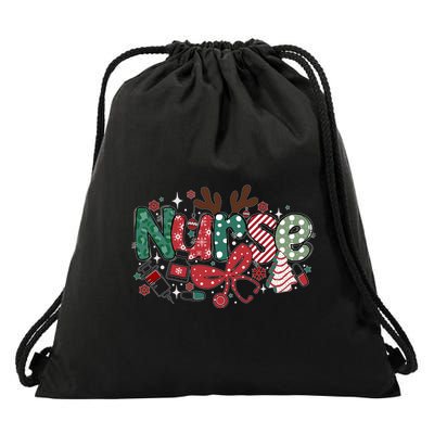 Cute Christmas Nurse Drawstring Bag