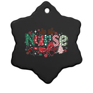 Cute Christmas Nurse Ceramic Star Ornament