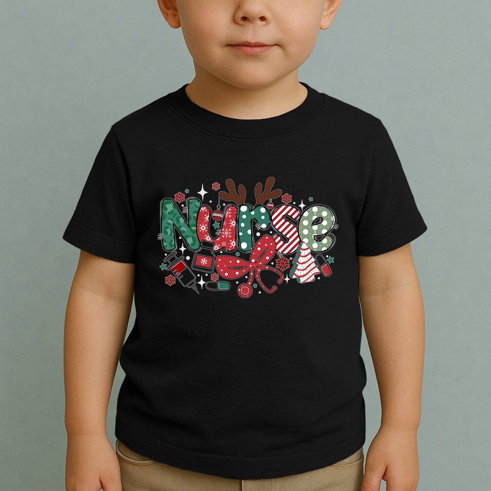 Cute Christmas Nurse Toddler T-Shirt