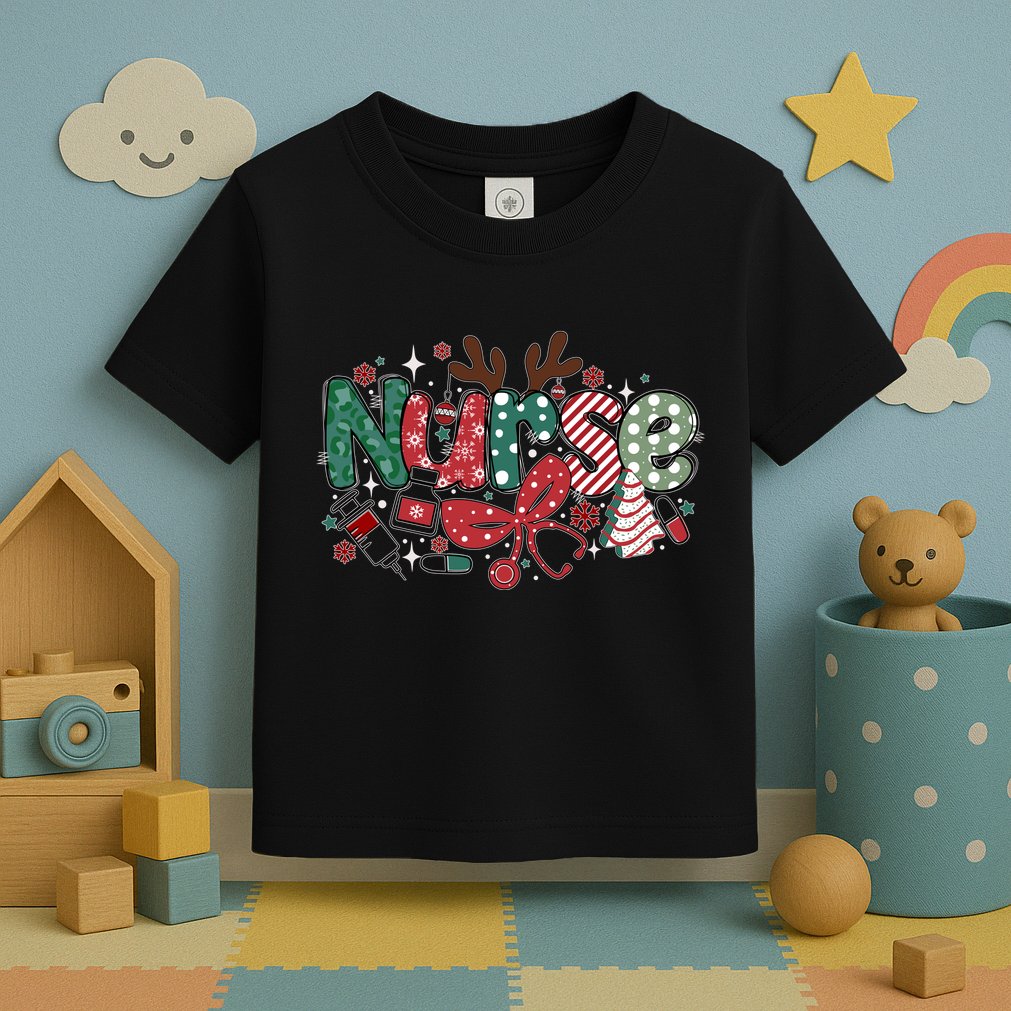 Cute Christmas Nurse Toddler T-Shirt