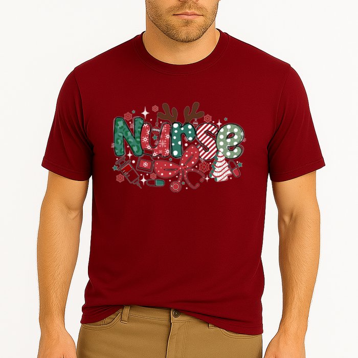 Cute Christmas Nurse Cooling Performance Crew T-Shirt