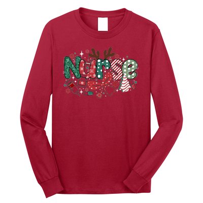 Cute Christmas Nurse Long Sleeve Shirt