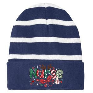 Cute Christmas Nurse Striped Beanie with Solid Band