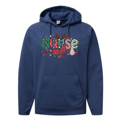 Cute Christmas Nurse Performance Fleece Hoodie