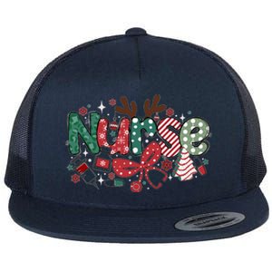 Cute Christmas Nurse Flat Bill Trucker Hat