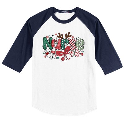 Cute Christmas Nurse Baseball Sleeve Shirt