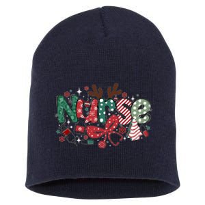 Cute Christmas Nurse Short Acrylic Beanie