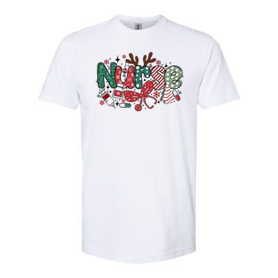 Cute Christmas Nurse Softstyle CVC T-Shirt