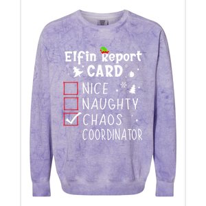 Coworker Christmas Nice Naughty Xmas List Chaos Coordinator Gift Colorblast Crewneck Sweatshirt