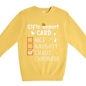 Coworker Christmas Nice Naughty Xmas List Chaos Coordinator Gift Premium Crewneck Sweatshirt