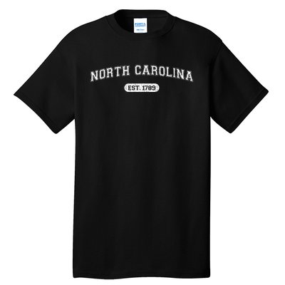 Classic Collegestyle North Carolina 1789 Distressed Tall T-Shirt