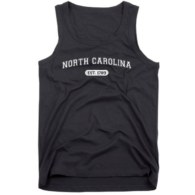 Classic Collegestyle North Carolina 1789 Distressed Tank Top