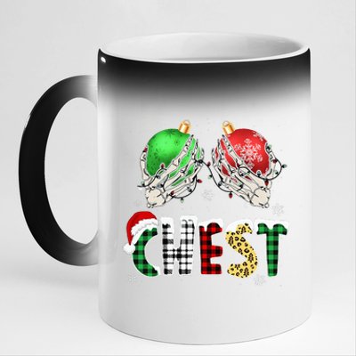 Christmas Chest Nuts Chestnuts Xmas Couple Matching Costume 11oz Black Color Changing Mug