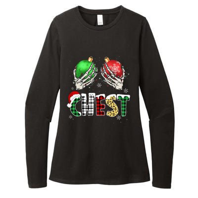 Christmas Chest Nuts Chestnuts Xmas Couple Matching Costume Womens CVC Long Sleeve Shirt