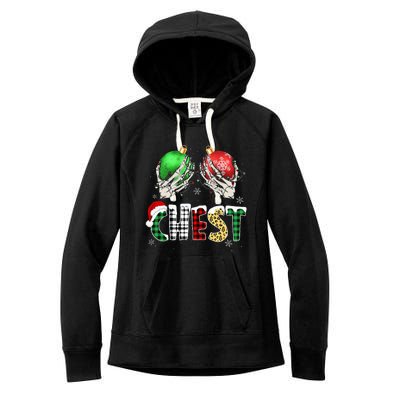 Christmas Chest Nuts Chestnuts Xmas Couple Matching Costume Women's Fleece Hoodie