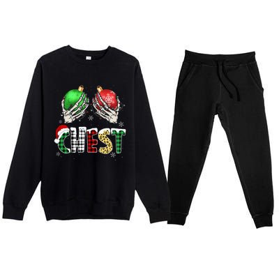 Christmas Chest Nuts Chestnuts Xmas Couple Matching Costume Premium Crewneck Sweatsuit Set