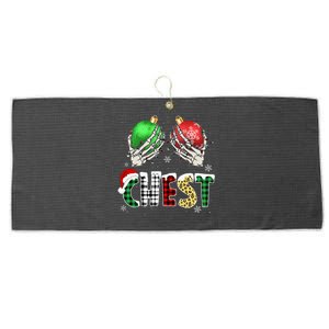 Christmas Chest Nuts Chestnuts Xmas Couple Matching Costume Large Microfiber Waffle Golf Towel