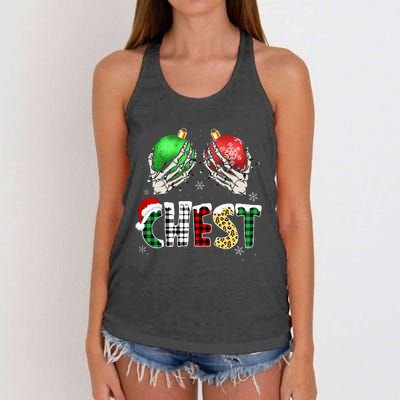 Christmas Chest Nuts Chestnuts Xmas Couple Matching Costume Women's Knotted Racerback Tank