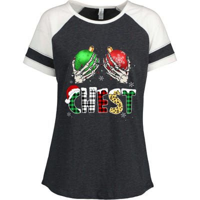 Christmas Chest Nuts Chestnuts Xmas Couple Matching Costume Enza Ladies Jersey Colorblock Tee