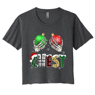 Christmas Chest Nuts Chestnuts Xmas Couple Matching Costume Women's Crop Top Tee