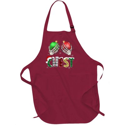 Christmas Chest Nuts Chestnuts Xmas Couple Matching Costume Full-Length Apron With Pockets