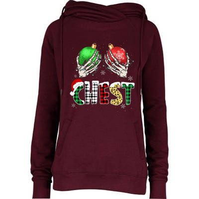 Christmas Chest Nuts Chestnuts Xmas Couple Matching Costume Womens Funnel Neck Pullover Hood